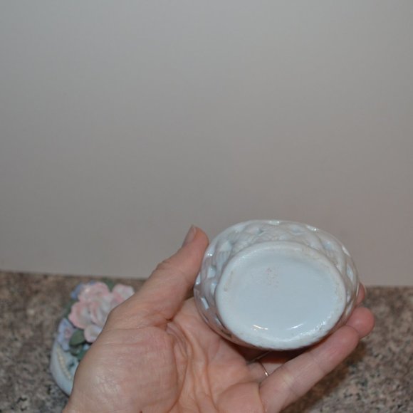 Handmade Collectibles Ceramic Clay Basket with Flowers on Top miniature - Picture 7 of 10